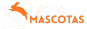 Logo de Mimos Mascotas con un gato y un conejo sobre fondo transparente