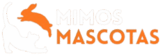 Logo de Mimos Mascotas con un gato y un conejo sobre fondo transparente